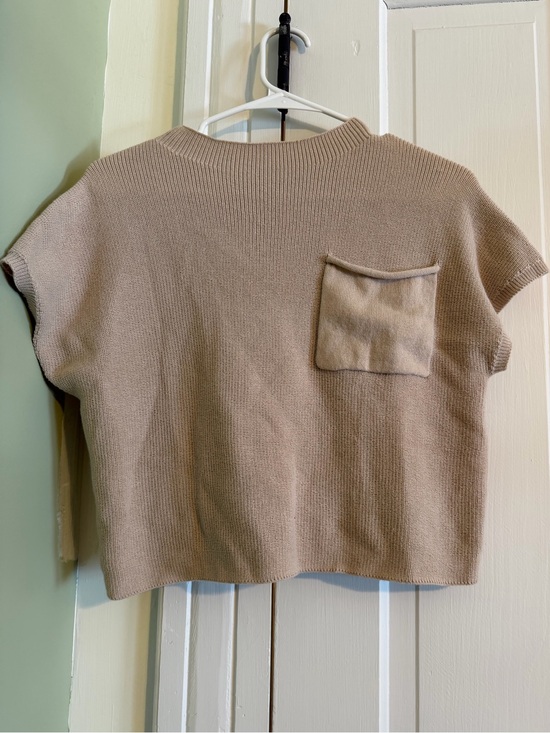 Merokeety Tops - Cropped Knit Short Sleeve Sweater - Merokeety
Small